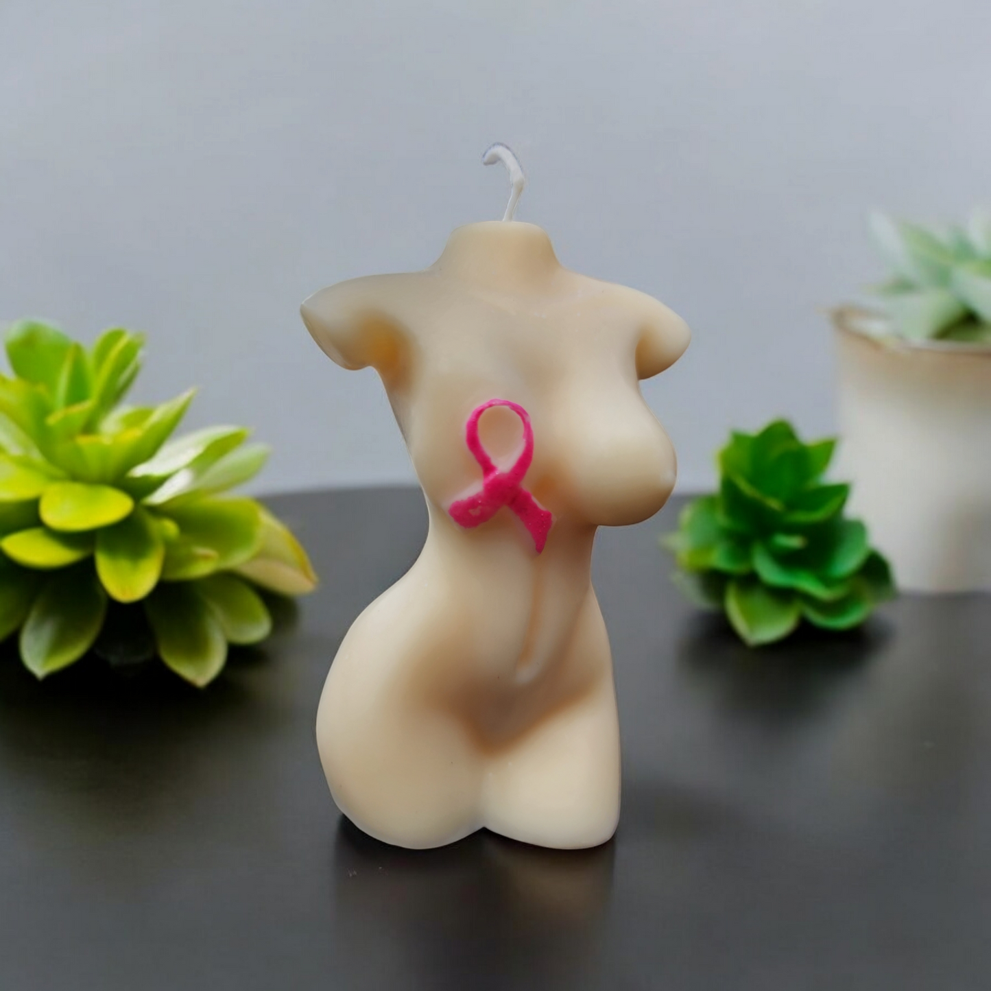 Pink Ribbon "Petite Glow" Empowerment Candle in White
