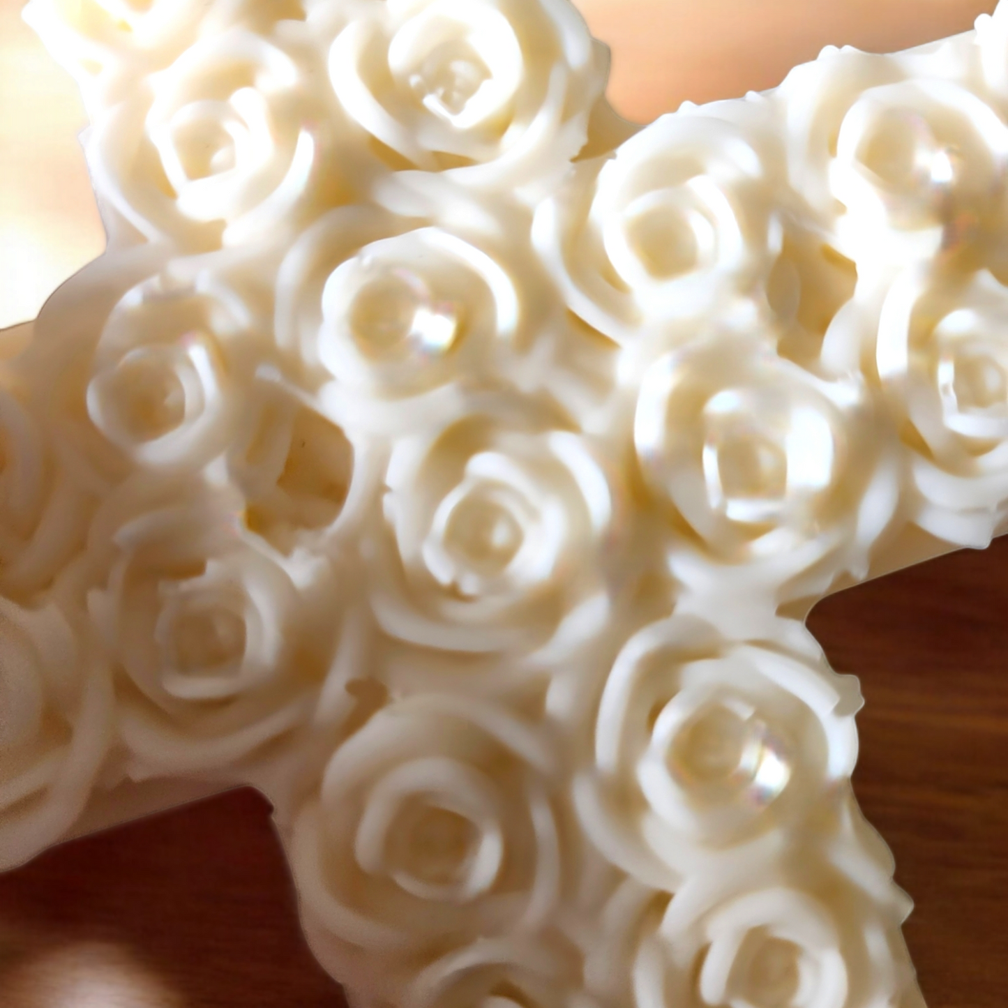 Graceful Rose Cross Candle