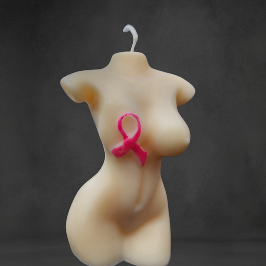 Pink Ribbon "Petite Glow" Empowerment Candle in White