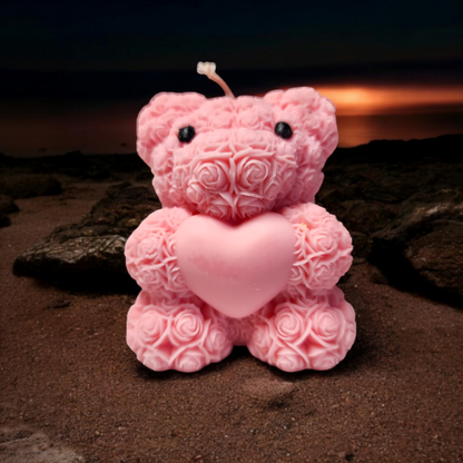 Teddy Bear Heart Medium Candle