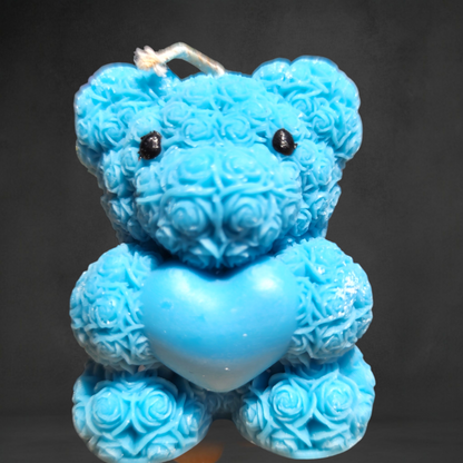 Teddy Bear Heart Small Candle
