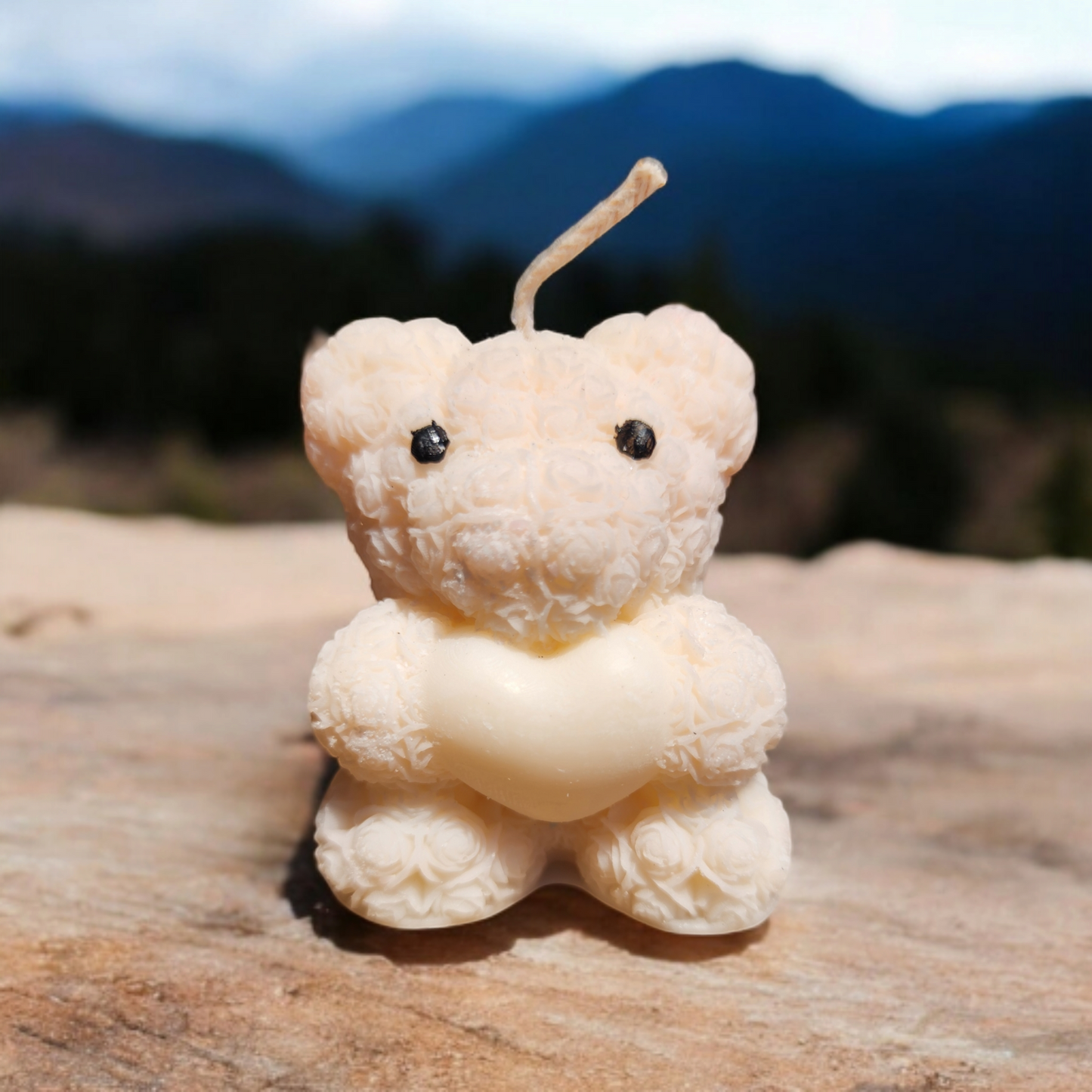 Teddy Bear Heart Small Candle