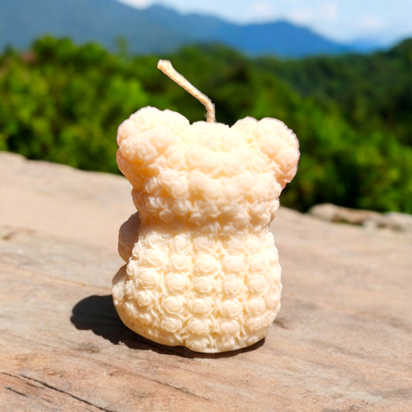 Teddy Bear Heart Small Candle