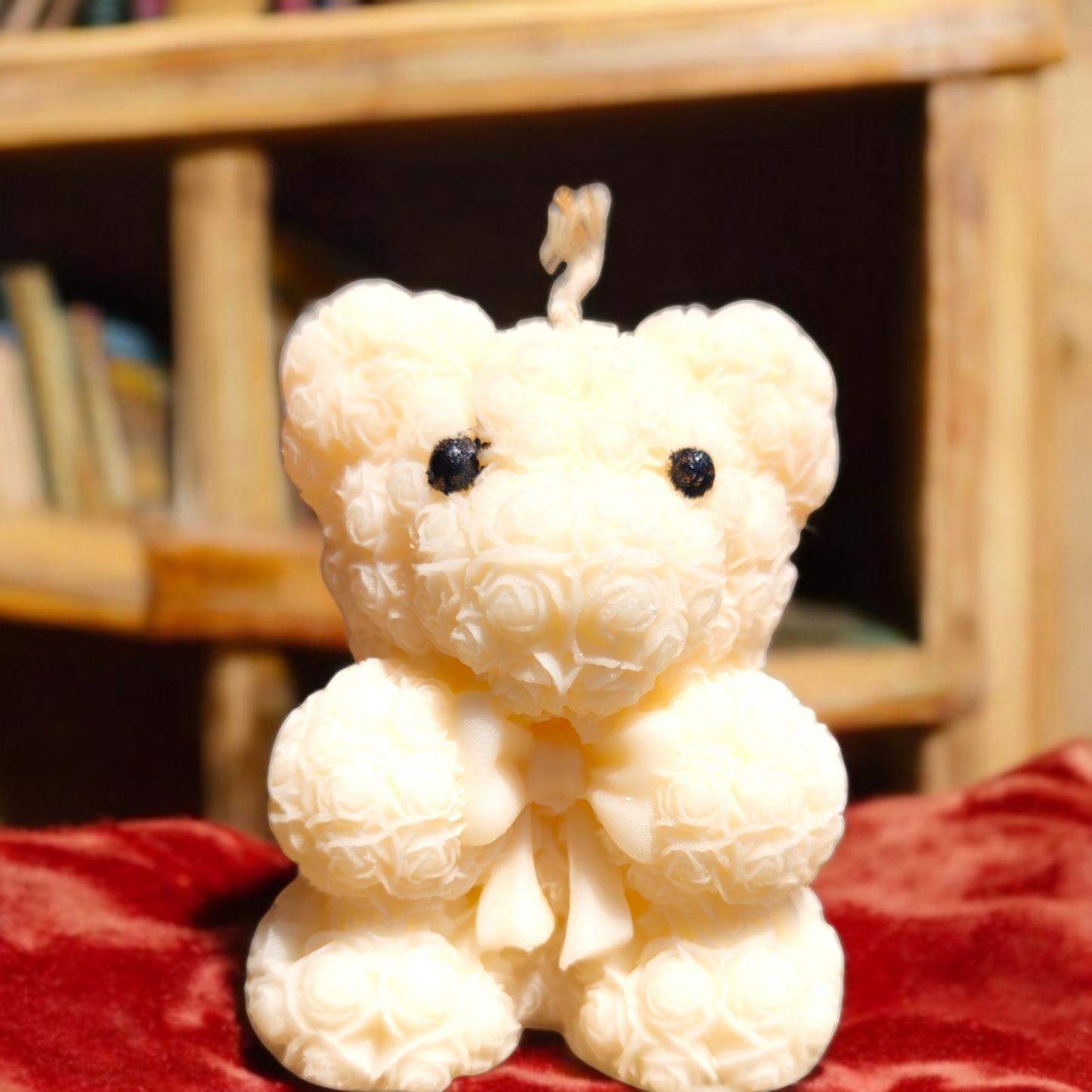 Teddy Bear Bow Small Candle