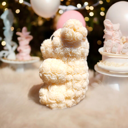 Teddy Bear Bow Medium Candle