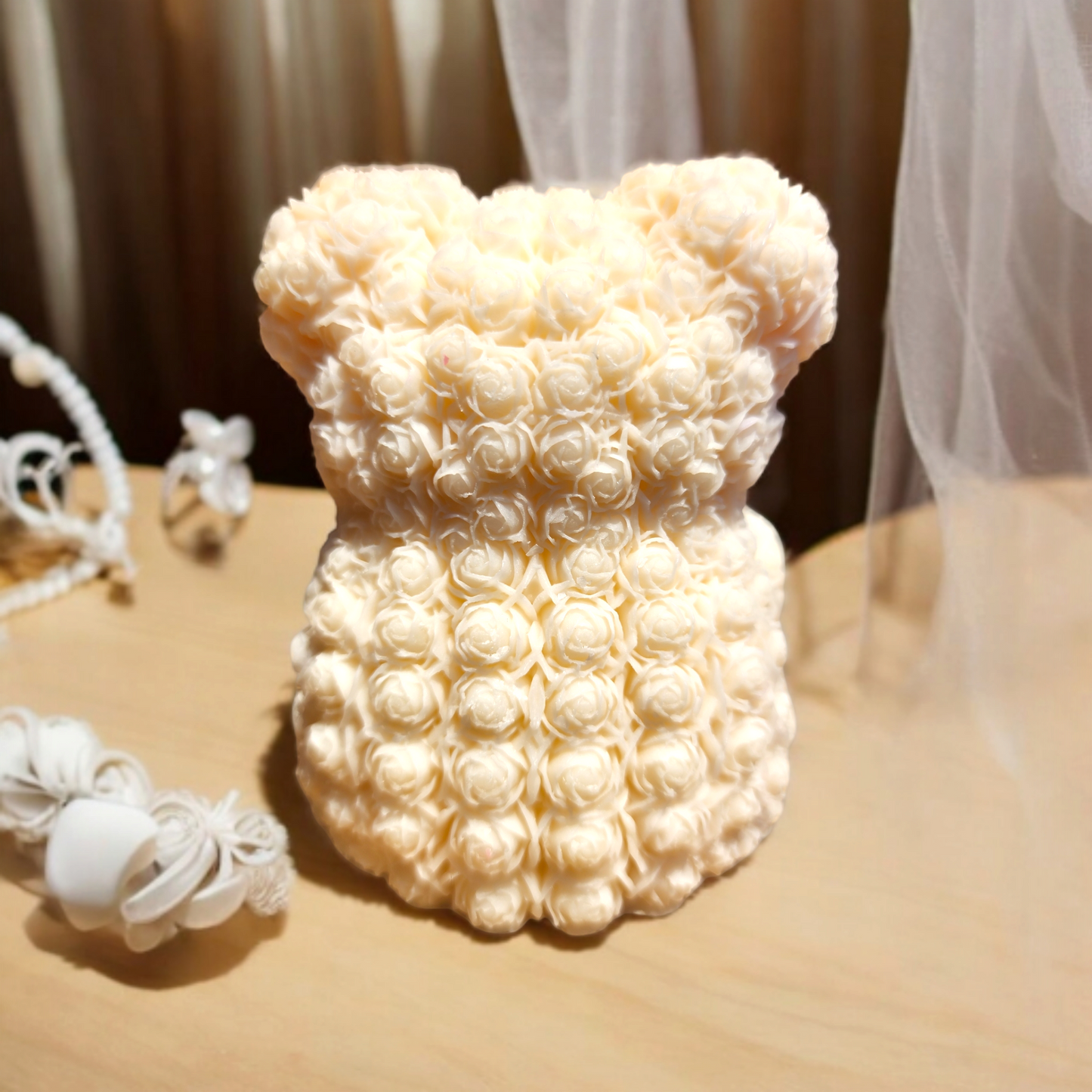 Teddy Bear Bow Medium Candle