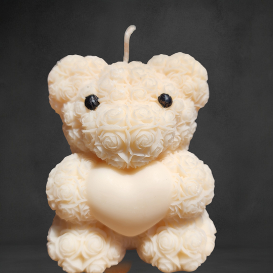 Teddy Bear Heart Medium Candle